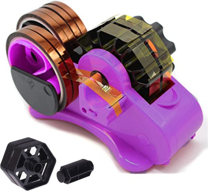 SHDSL Purple Heat Tape Dispenser - Sublimation, Multiple Roll Cut Heat Tape Dispenser 1" & 3" Core Double Reel Cores, Semi-Automatic with Compartment Slots - Image 1